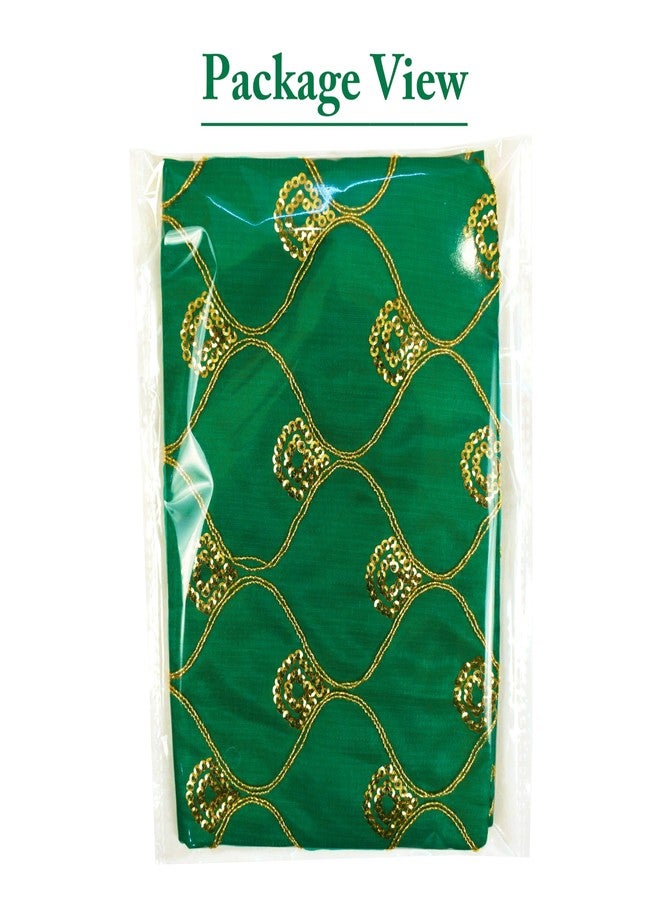 Dulhan Set of 10 Small Size Silk Fabric JHAROKHA Potli Bags for Return Gifts with embroidered Heavy Sequin Work, Green ethnic potli jewelry bag for karvachauth Women Handbag 9 x 12 inches - Image 5